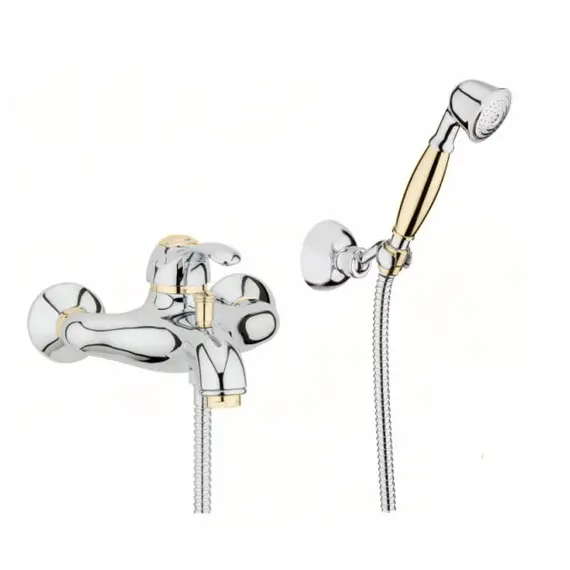 СМЕСИТЕЛЬ ДЛЯ ВАННЫ И ДУША WEBERT AURORA AU850101017(153),ХРОМ-ЗОЛОТО