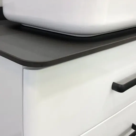 ТУМБА-УМЫВАЛЬНИК COMFORTY АМСТЕРДАМ-95 БЕЛАЯ С ЧЕРНОЙ МАТОВОЙ СТОЛЕШНИЦЕЙ С РАКОВИНОЙ COMFORTY T-Y9378