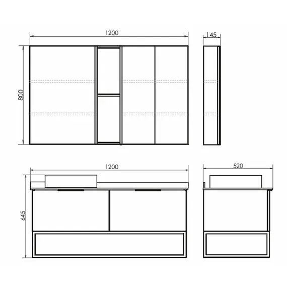 ТУМБА-УМЫВАЛЬНИК COMFORTY ПОРТО-120-1 ДУБ ДЫМЧАТЫЙ С БЕЛОЙ СТОЛЕШНИЦЕЙ C РАКОВИНОЙ COMFORTY 9110
