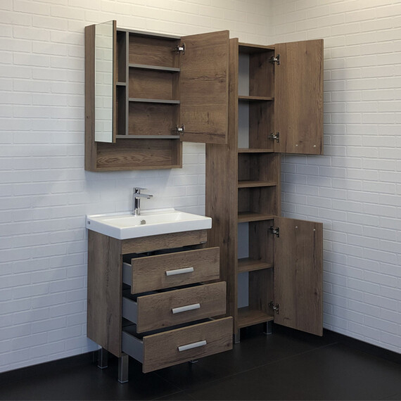 ТУМБА-УМЫВАЛЬНИК COMFORTY НИКОСИЯ 60Н ДУБ ТЕМНЫЙ С РАКОВИНОЙ FEST 60 F01