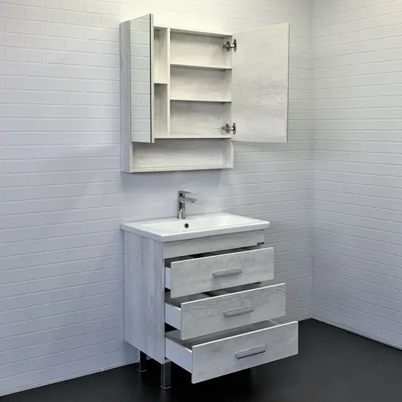 ТУМБА-УМЫВАЛЬНИК COMFORTY НИКОСИЯ-70Н ДУБ БЕЛЫЙ С РАКОВИНОЙ COMO 70