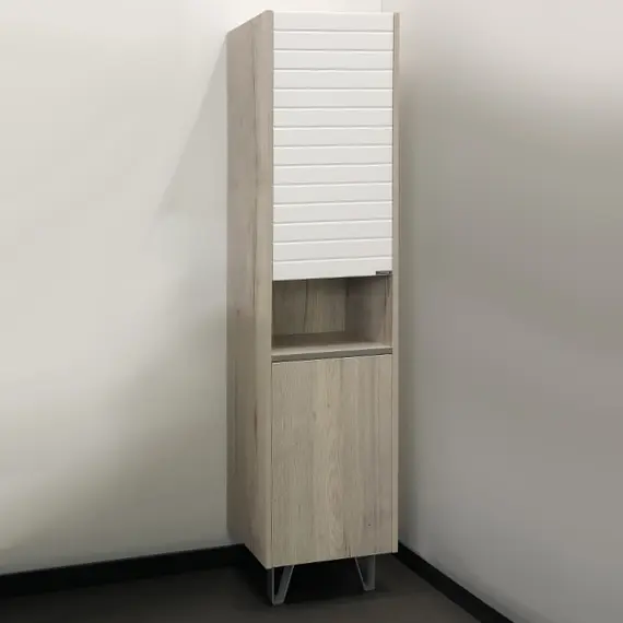 ШКАФ-КОЛОННА COMFORTY КЛЕОН-40 БЕЛЫЙ/ДУБ ДЫМЧАТЫЙ