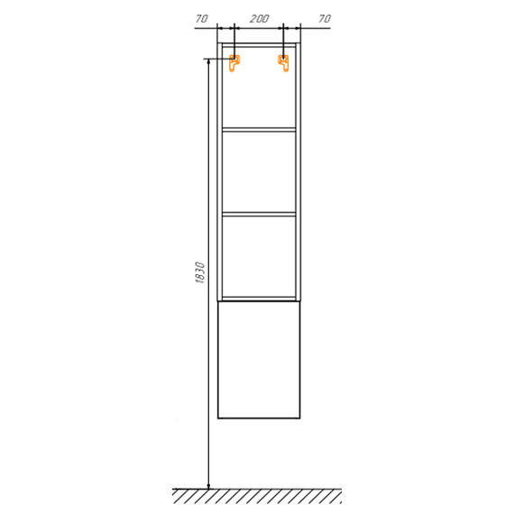 ШКАФ-КОЛОННА COMFORTY МАЛЬМЕ-35 ДУБ ДЫМЧАТЫЙ