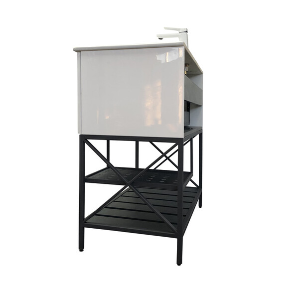 ТУМБА-УМЫВАЛЬНИК COMFORTY БРЕДФОРД-90 БЕЛЫЙ ГЛЯНЕЦ С РАКОВИНОЙ COMFORTY 90E