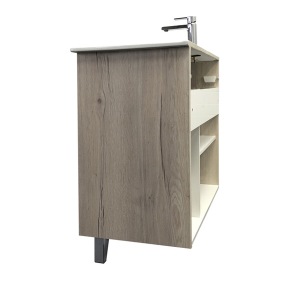 ТУМБА-УМЫВАЛЬНИК COMFORTY КЛЕОН-90Н ДУБ ДЫМЧАТЫЙ С РАКОВИНОЙ COMFORTY 9090M