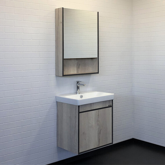 ТУМБА-УМЫВАЛЬНИК COMFORTY ВЕНА 55 ДУБ ДЫМЧАТЫЙ С РАКОВИНОЙ АДРИАНА 55