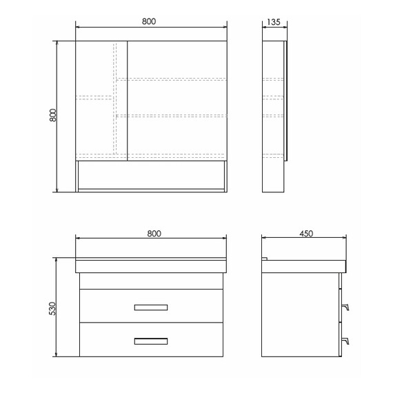 ТУМБА-УМЫВАЛЬНИК COMFORTY НИКОСИЯ 80П ДУБ ТЕМНЫЙ С РАКОВИНОЙ FEST 80