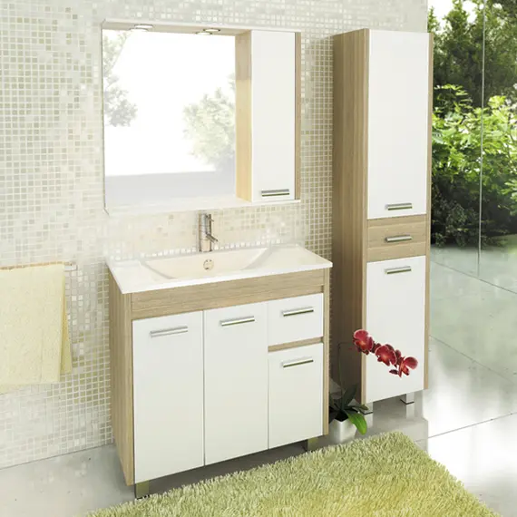 ТУМБА-УМЫВАЛЬНИК COMFORTY ТУЛУЗА-90 СОСНА ЛОРЕДО С РАКОВИНОЙ QUADRO 90