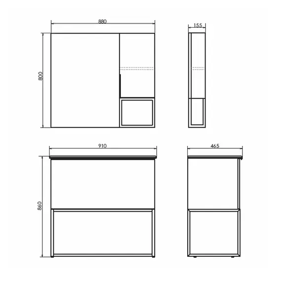 ЗЕРКАЛО-ШКАФ COMFORTY РАВЕННА ЛОФТ-90 ДУБ ТЕМНО-КОРИЧНЕВЫЙ