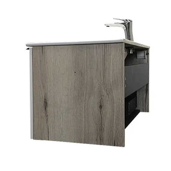 ТУМБА-УМЫВАЛЬНИК COMFORTY МЕРАНО 90 БЕЛЫЙ/ДУБ ДЫМЧАТЫЙ С РАКОВИНОЙ QUADRO 90