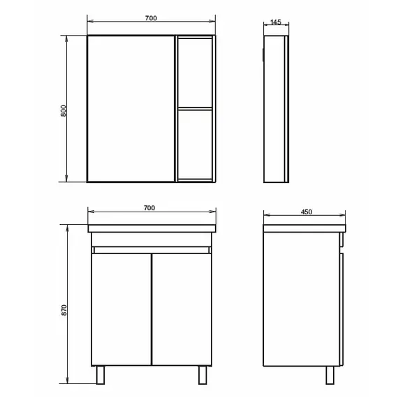 ТУМБА-УМЫВАЛЬНИК НАПОЛЬНАЯ COMFORTY ОСЛО-70НД БЕТОН СВЕТЛЫЙ С РАКОВИНОЙ COMO 70