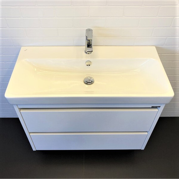 ТУМБА-УМЫВАЛЬНИК COMFORTY ДУБЛИН 89 БЕЛЫЙ ГЛЯНЕЦ С РАКОВИНОЙ АДРИАНА 90