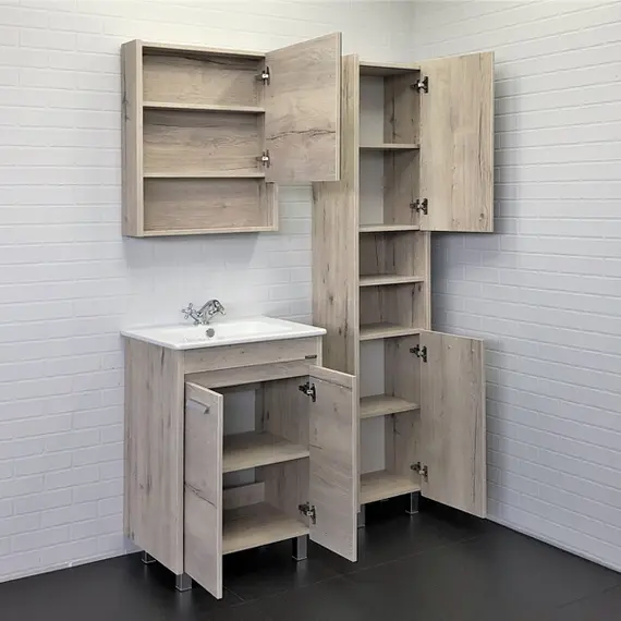 ТУМБА-УМЫВАЛЬНИК COMFORTY МАРИО-60 ДУБ ДЫМЧАТЫЙ С РАКОВИНОЙ QUADRO 60