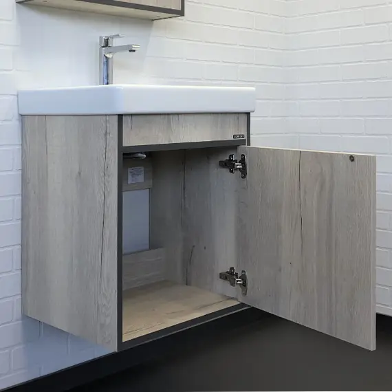 ТУМБА-УМЫВАЛЬНИК COMFORTY ВЕНА 55 ДУБ ДЫМЧАТЫЙ С РАКОВИНОЙ АДРИАНА 55