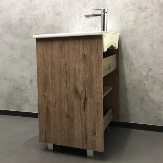 ТУМБА-УМЫВАЛЬНИК COMFORTY МАРИО-60 ДУБ ТЕМНЫЙ С РАКОВИНОЙ QUADRO 60