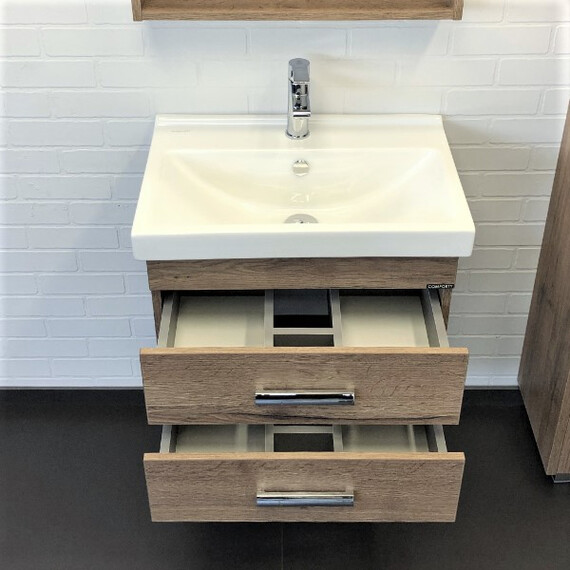 ТУМБА-УМЫВАЛЬНИК COMFORTY НИКОСИЯ 60П ДУБ ТЕМНЫЙ С РАКОВИНОЙ FEST 60 F01