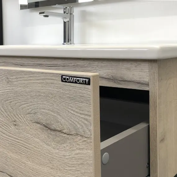 ТУМБА-УМЫВАЛЬНИК COMFORTY МАЛЬМЕ-90 ДУБ ДЫМЧАТЫЙ С РАКОВИНОЙ COMFORTY 9090EL