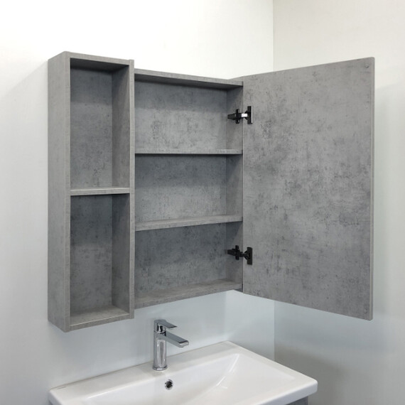 ЗЕРКАЛО-ШКАФ COMFORTY ОСЛО-60 БЕТОН СВЕТЛЫЙ