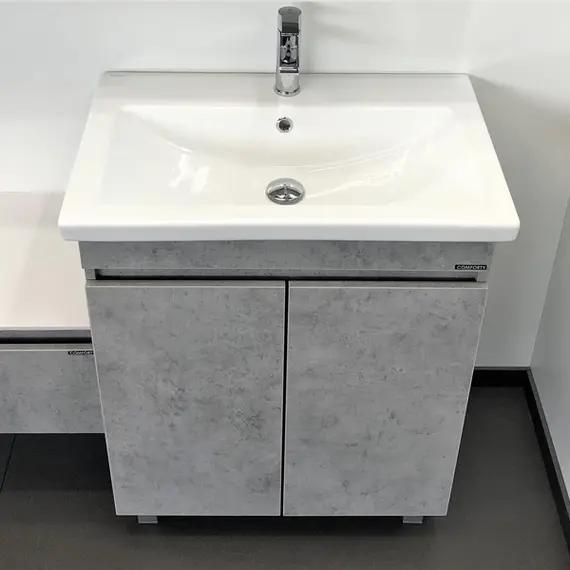 ТУМБА-УМЫВАЛЬНИК НАПОЛЬНАЯ COMFORTY ОСЛО-70НД БЕТОН СВЕТЛЫЙ С РАКОВИНОЙ COMO 70