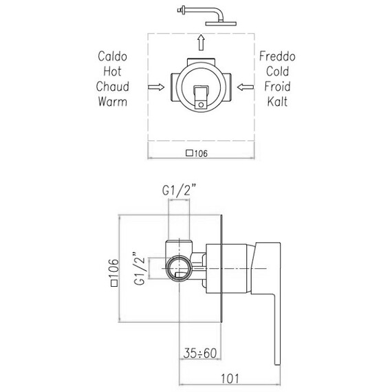 СМЕСИТЕЛЬ ДЛЯ ДУША WEBERT PEGASO PE880101010, ЗОЛОТО