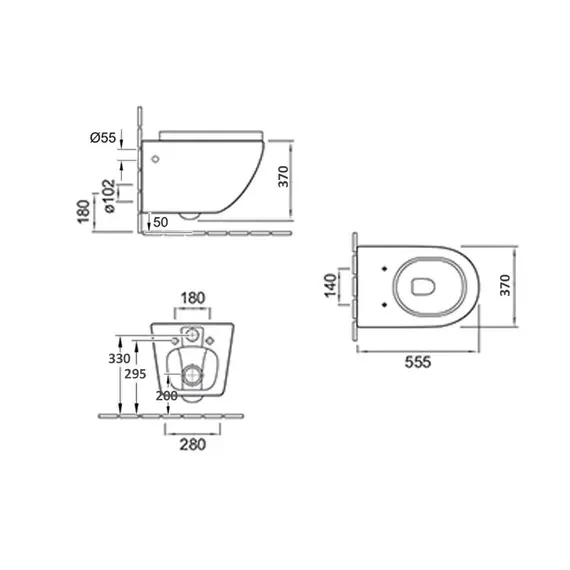 УНИТАЗ-ПОДВЕСНОЙ ESBANO GARCIA СЕРЫЙ МАТОВЫЙ