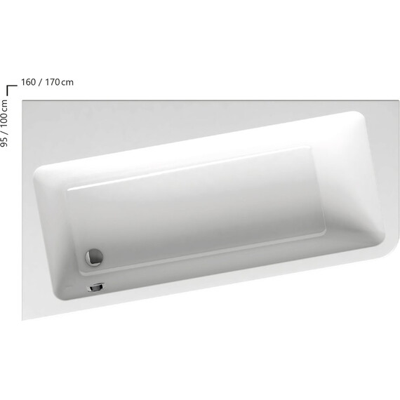 ВАННА АСИММЕТРИЧНАЯ RAVAK 10° 160X95 R
