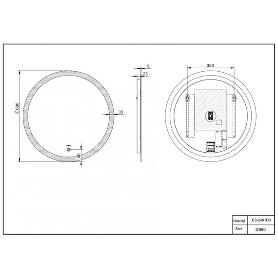 ЗЕРКАЛО ESBANO ES-2481 FD 68X68