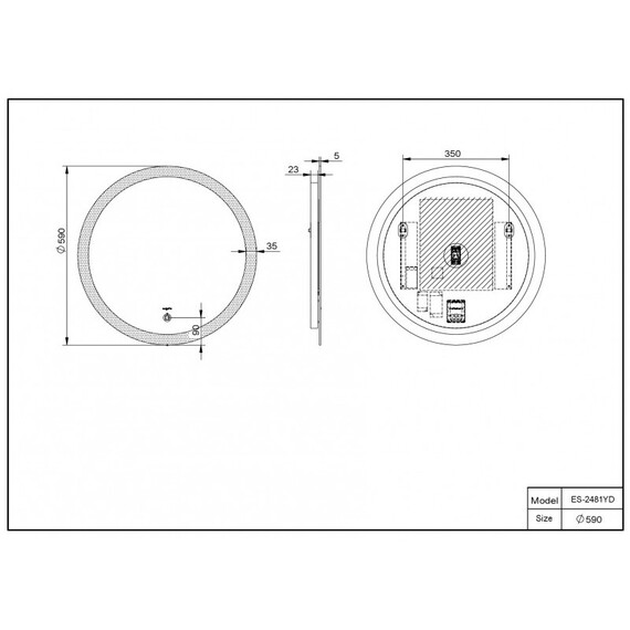 ЗЕРКАЛО ESBANO ES-2481 YD 59X59