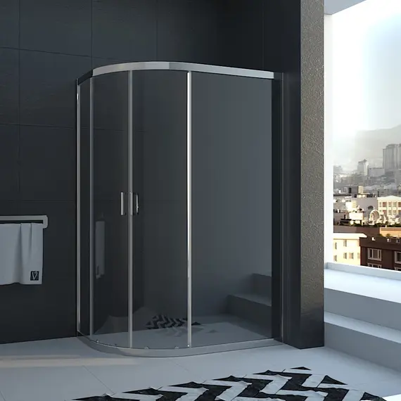 ДУШЕВОЙ УГОЛ VECONI ROVIGO RV-03, 1200X900X1950, ХРОМ, СТЕКЛО ПРОЗРАЧНОЕ