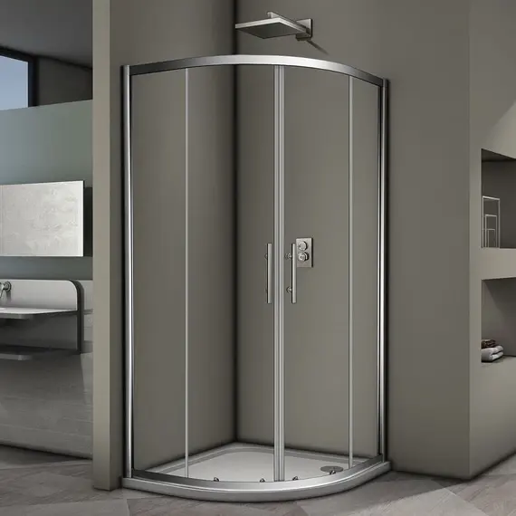 ДУШЕВОЙ УГОЛ VECONI ROVIGO RV-07, 900X900X1900, ХРОМ, СТЕКЛО ПРОЗРАЧНОЕ