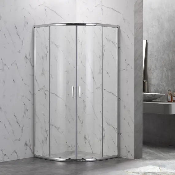 ДУШЕВОЙ УГОЛ VECONI ROVIGO RV-202, 800X800X1900, ХРОМ, СТЕКЛО ПРОЗРАЧНОЕ