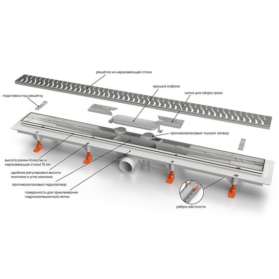 ДУШЕВОЙ ЛОТОК VECONI HARMONY BLACK 550