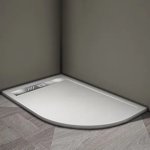 ДУШЕВОЙ ПОДДОН VECONI TEZEO STONE TZ-06L, 1200X900X30, ИСКУССТВЕННЫЙ КАМЕНЬ, БЕЛЫЙ