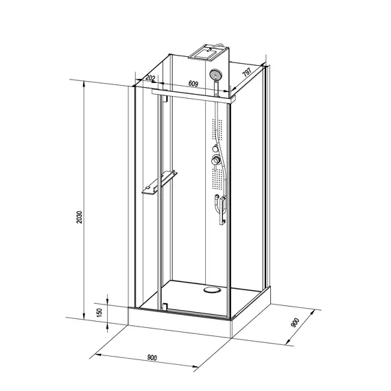 ДУШЕВАЯ КАБИНА BLACK & WHITE GALAXY G8702