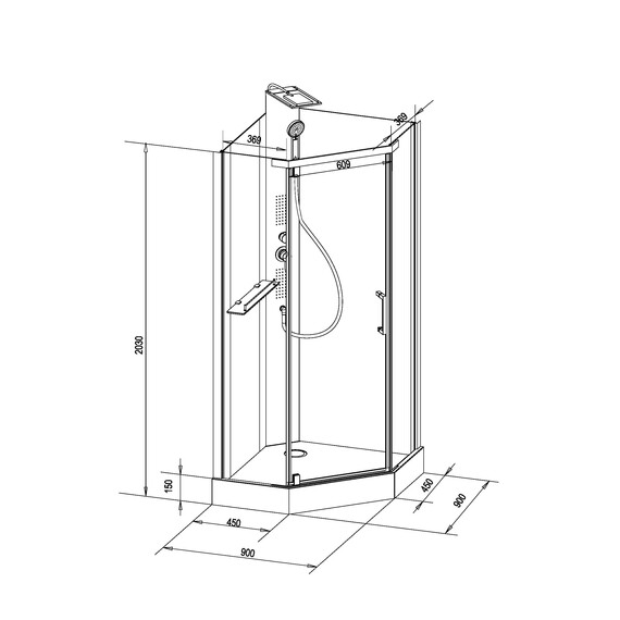 ДУШЕВАЯ КАБИНА BLACK & WHITE GALAXY G8705