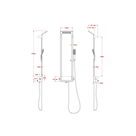 ДУШЕВАЯ ПАНЕЛЬ BLACK & WHITE W1010 СНЕЖНЫЙ БЕЛЫЙ