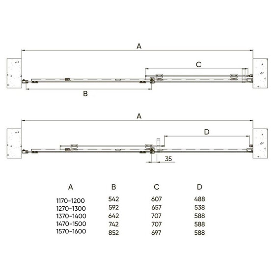 ДУШЕВАЯ ДВЕРЬ VECONI VIANNO VN-71, 1600X1950, ХРОМ, СТЕКЛО ПРОЗРАЧНОЕ