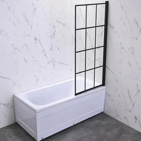 ШТОРКА НА ВАННУ VECONI PALAU PL-77R, 800X1500, ЧЕРНЫЙ, СТЕКЛО ПРОЗРАЧНОЕ