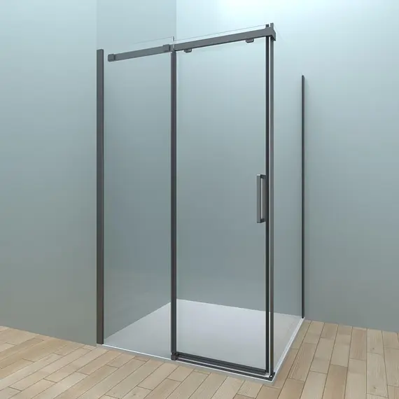 ДУШЕВОЙ УГОЛ VECONI ROVIGO RV-070, 1500Х900Х1950, ЧЕРНЫЙ, СТЕКЛО ПРОЗРАЧНОЕ