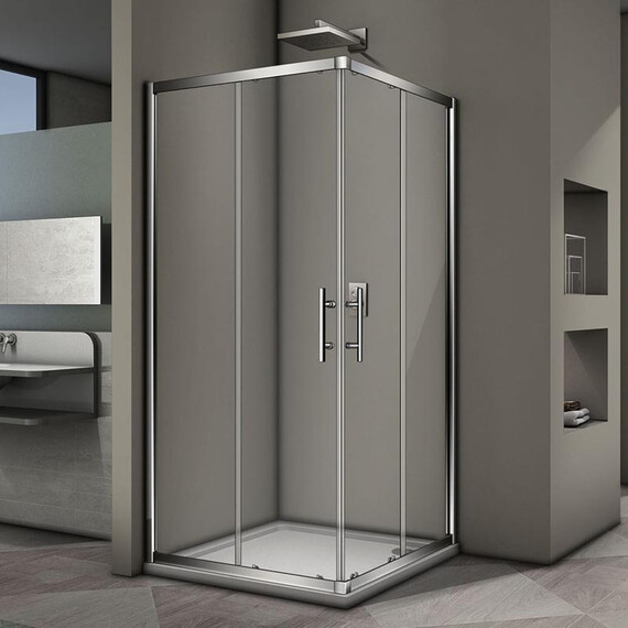 ДУШЕВОЙ УГОЛ VECONI ROVIGO RV-29, 900X900X1900 ХРОМ, СТЕКЛО ПРОЗРАЧНОЕ