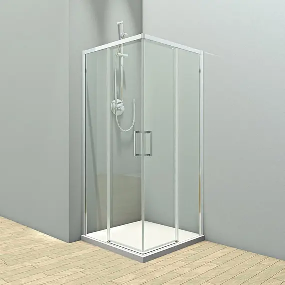 ДУШЕВОЙ УГОЛ VECONI ROVIGO RV-47, 800X800X1950, ХРОМ, СТЕКЛО ПРОЗРАЧНОЕ