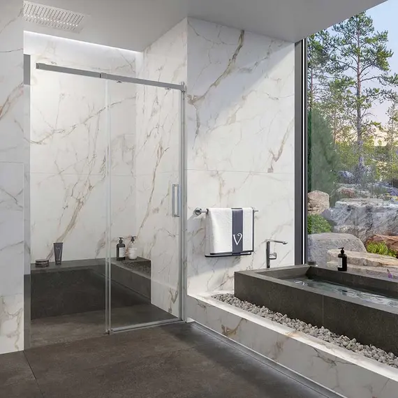 ДУШЕВАЯ ДВЕРЬ VECONI VIANNO VN-71, 1600X1950, ХРОМ, СТЕКЛО ПРОЗРАЧНОЕ