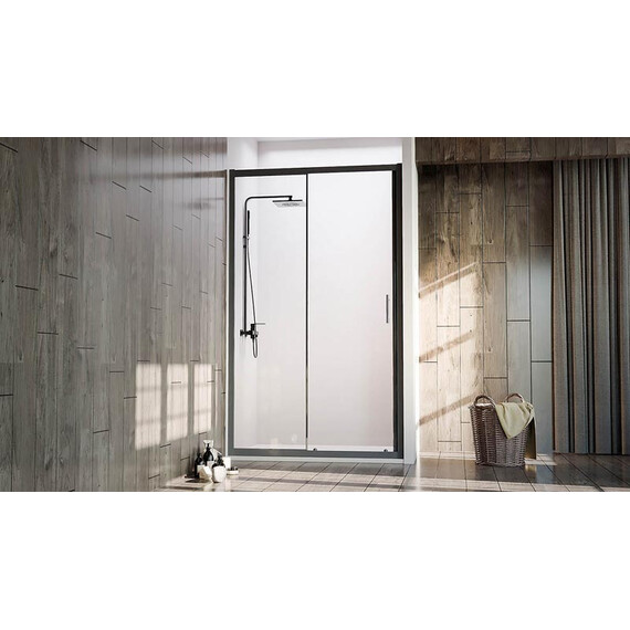 ДУШЕВАЯ ДВЕРЬ VECONI VIANNO VN-72B, 1100X1900, ЧЕРНЫЙ, СТЕКЛО ПРОЗРАЧНОЕ