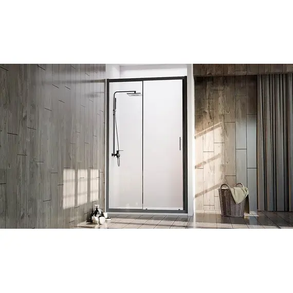 ДУШЕВАЯ ДВЕРЬ VECONI VIANNO VN-72B, 1100X1900, ЧЕРНЫЙ, СТЕКЛО ПРОЗРАЧНОЕ