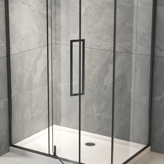 ДУШЕВОЙ УГОЛ VECONI ROVIGO RV-033B, 800Х900Х1950 ЧЕРНЫЙ, СТЕКЛО ПРОЗРАЧНОЕ