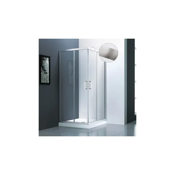 ДУШЕВОЙ УГОЛ VECONI ROVIGO RV-84, 1200X800X1950, БРАШИРОВАННЫЙ АЛЮМИНИЙ, СТЕКЛО ПРОЗРАЧНОЕ