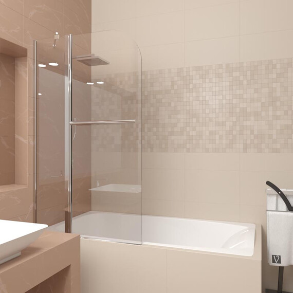 ШТОРКА НА ВАННУ VECONI PALAU PL-81, 800X1500, ХРОМ, СТЕКЛО ПРОЗРАЧНОЕ