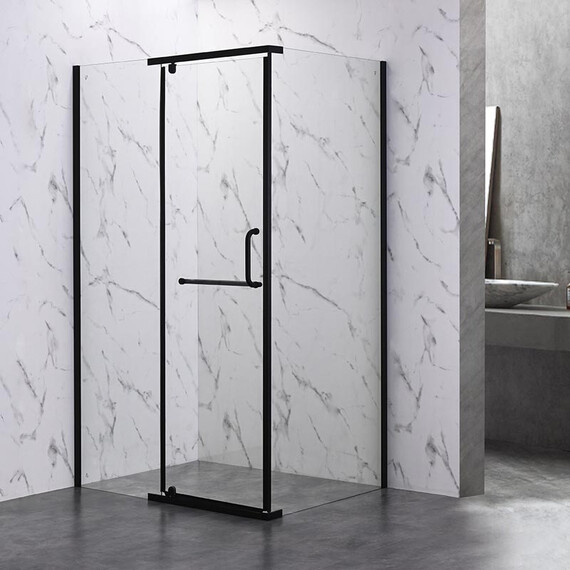 ДУШЕВОЙ УГОЛ VECONI ROVIGO RV-19B, 1000Х800Х2000, ЧЕРНЫЙ, СТЕКЛО ПРОЗРАЧНОЕ