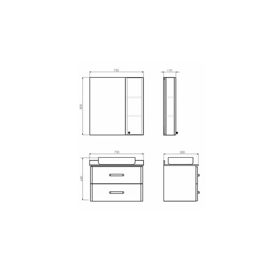 ЗЕРКАЛО-ШКАФ COMFORTY АМСТЕРДАМ-75 БЕЛЫЙ