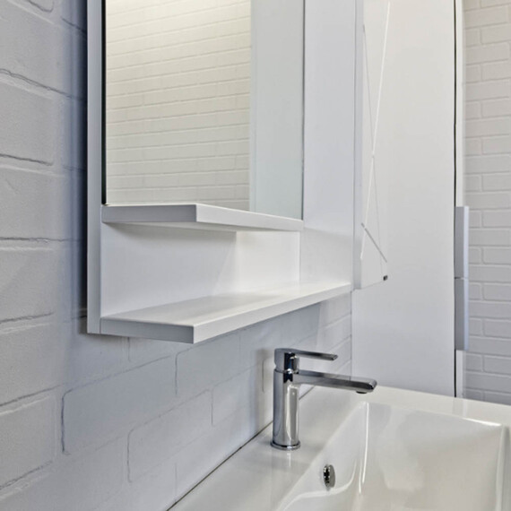 ЗЕРКАЛО-ШКАФ COMFORTY МЕРАНО-90 БЕЛЫЙ МАТОВЫЙ